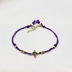 Bracelet losange rubis zoisite fil violet