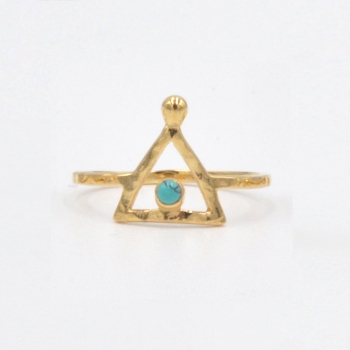 Bague triangle turquoise