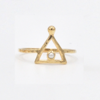 Bague triangle perle