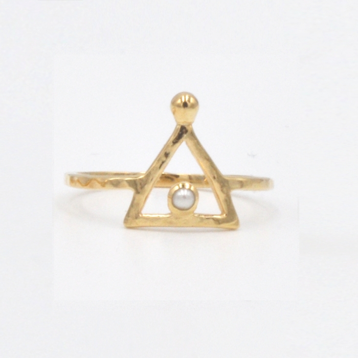 Bague triangle perle